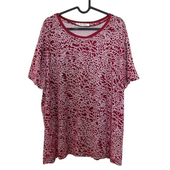 Free People We the Free Burnout Velvet Oversized Neo Punk Animal Top Size Medium - Picture 2 of 8